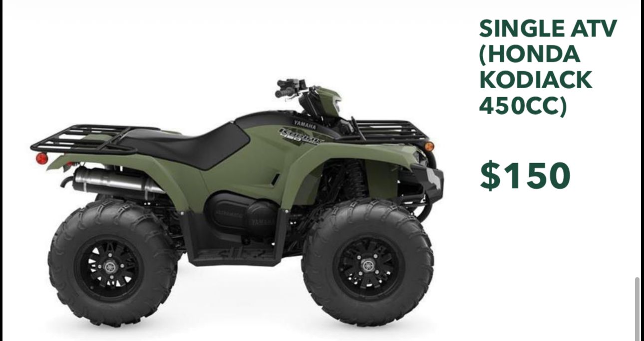 Single ATV (Honda Kodiak 450cc)